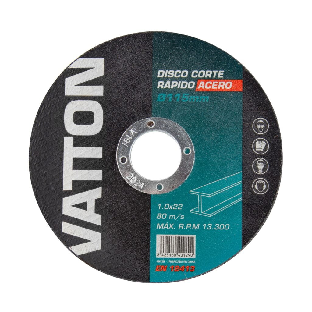 DISCO CORTE RÁPIDO ACERO VATTON 115X1.0X22 MM