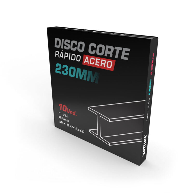 DISCO CORTE RÁPIDO ACERO VATTON 230X1.9X22 MM - Imagen 2