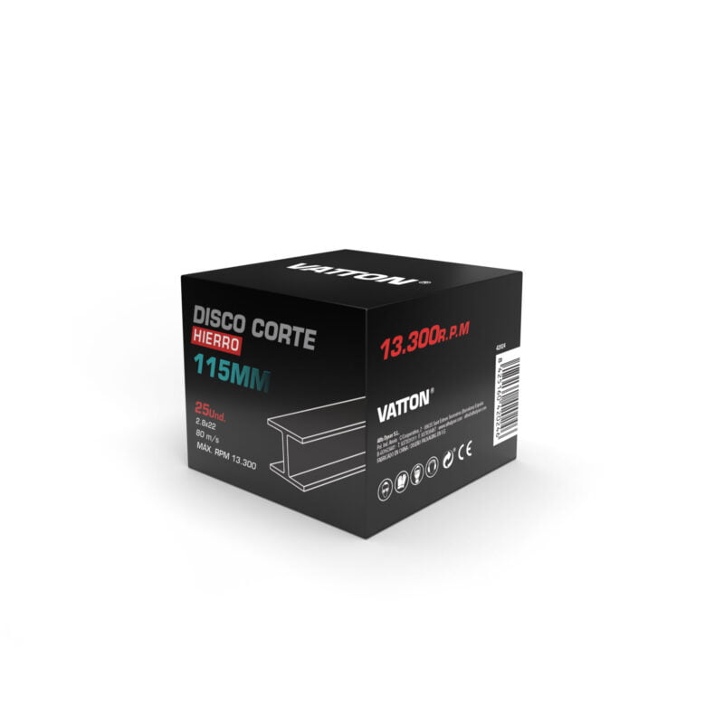 DISCO CORTAR HIERRO VATTON 115X2.8X22 MM - Imagen 2