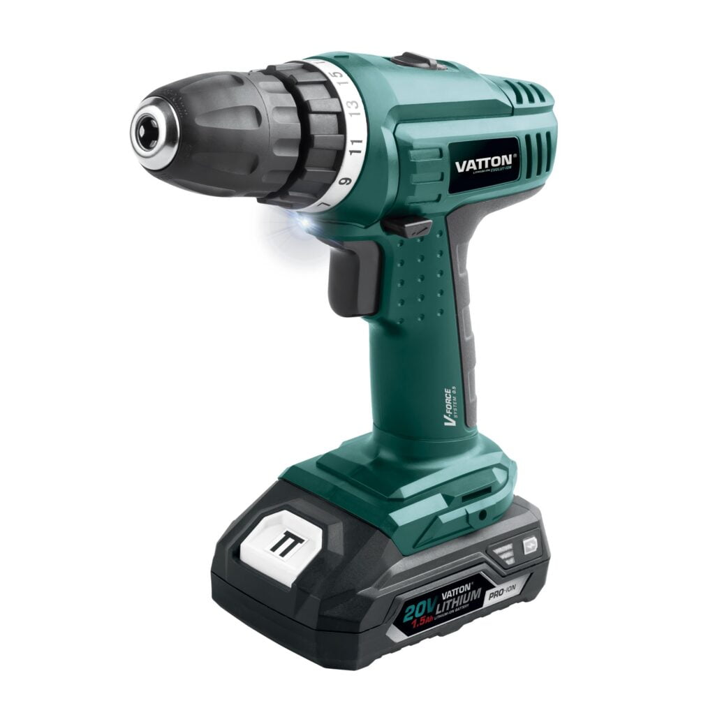 TALADRO ATORNILLADOR VATTON 20V. 1 BATERÍA DE 1.5Ah.