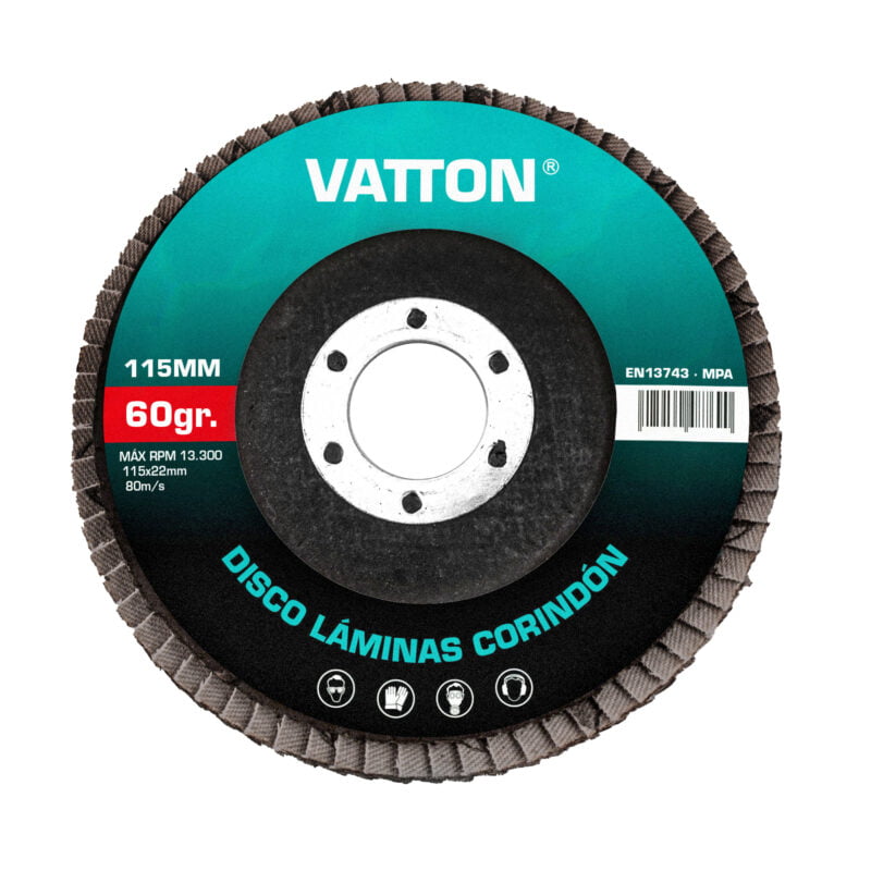 DISCO VATTON LÁMINAS CORINDON 115MM GRANO 60
