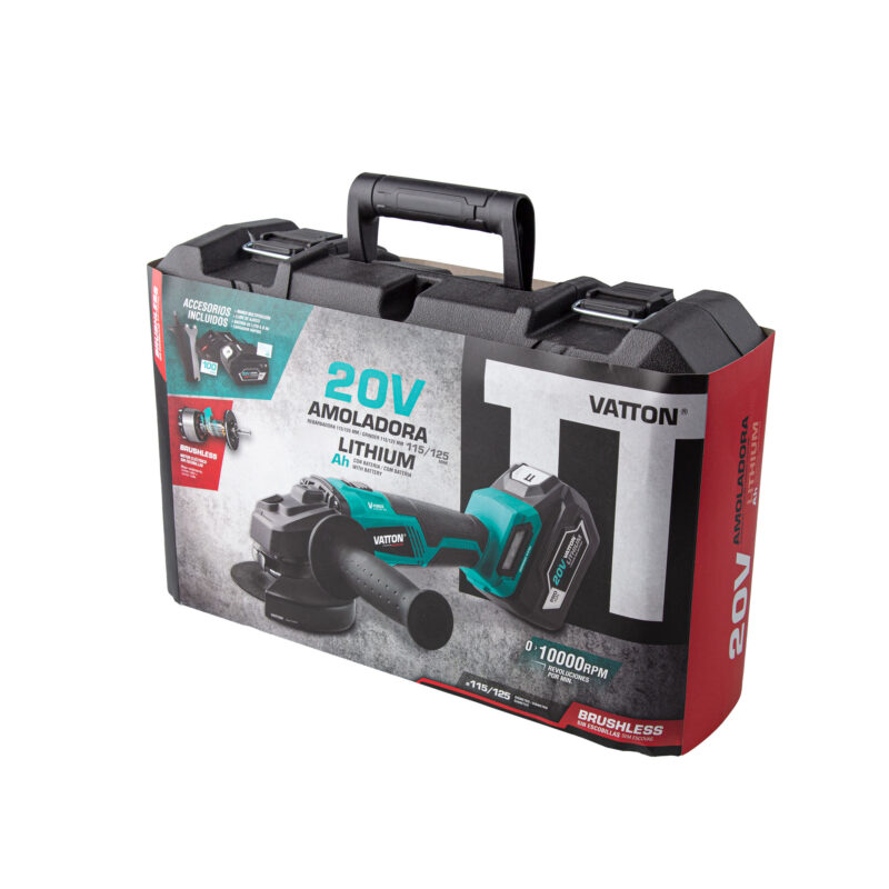 AMOLADORA VATTON 115/125MM 20V 4.0AH BRUSHLESS - Imagen 2