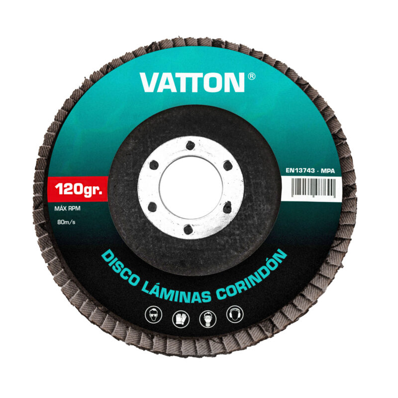 DISCO VATTON LÁMINAS CORINDON 125MM GRANO 120